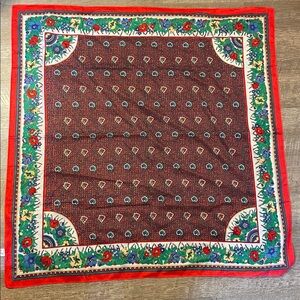 Ginnie Johansen Inc. Vintage 1988 Cotton Floral Design Scarf Made in Japan